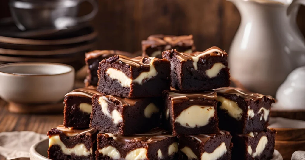 Delicious cream cheese brownies with a rich chocolate base and creamy cheese swirl