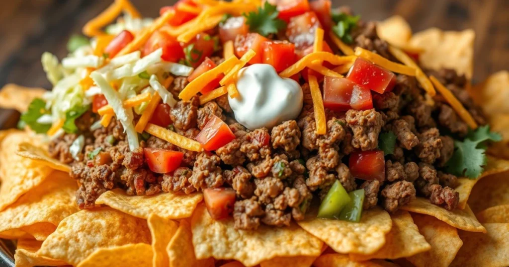 Taco Salad Nacho Base Preparation