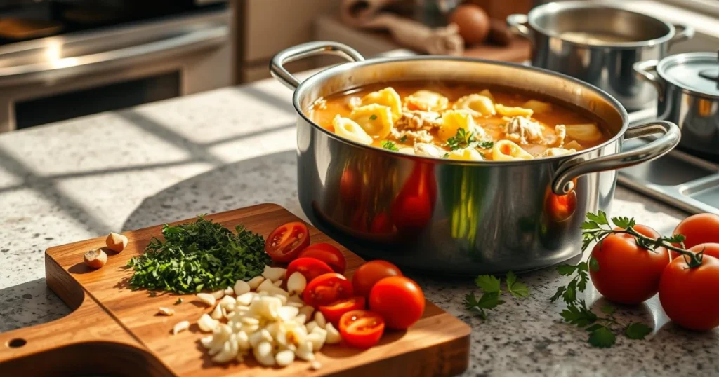 Marry Me Chicken Tortellini Cooking Process